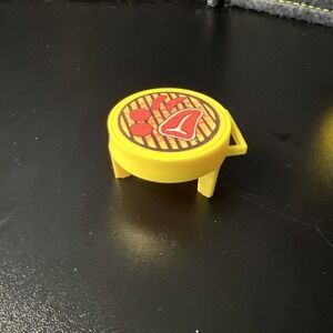 Vintage Fisher Price Little People Yellow BBQ Grill ‎ #492-3